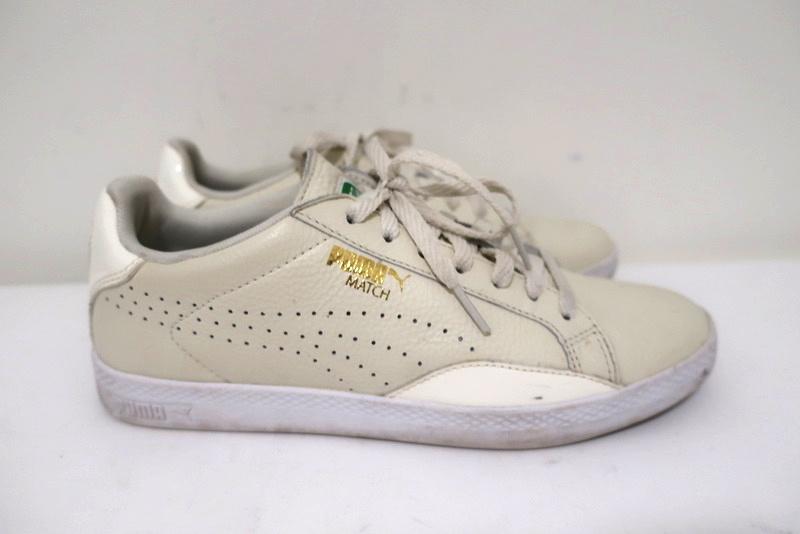 Puma Match Lo Sneakers Cream Patent-Trim Size 7.5 – Celebrity Owned