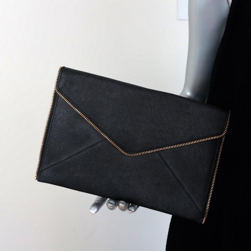 rebecca minkoff leo saffiano leather clutch