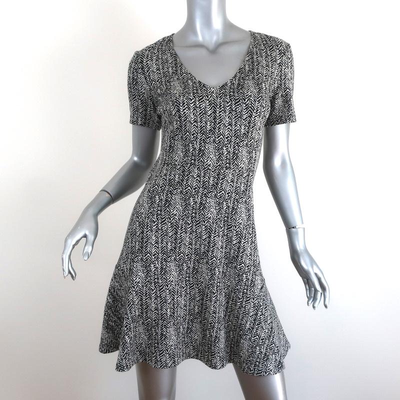 Theory Mini Dress Nikay Parcel Black/White Herringbone Tweed Size 4 Sh ...