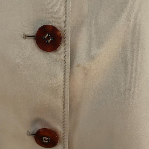 Tod's Trench Coat Khaki Silk Size 42 Belted Jacket – Celebrity Owned