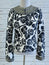 Tory Burch Beaded Jacket White/Black Printed Stretch Cotton Size 2