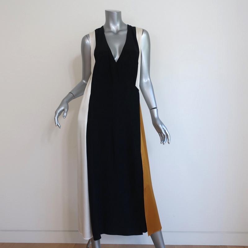 Tory Burch Clarice Wrap Dress Black/Cream Colorblock Silk Size 6 Sleev –  Celebrity Owned