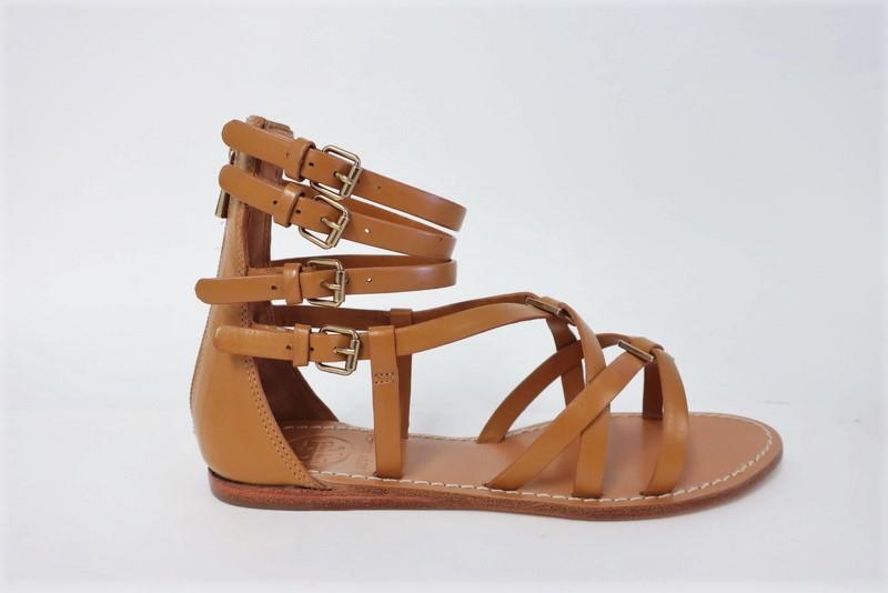 Tory Burch Flat Gladiator Sandals Lucas Tan Leather Size 5 NEW – Celebrity  Owned