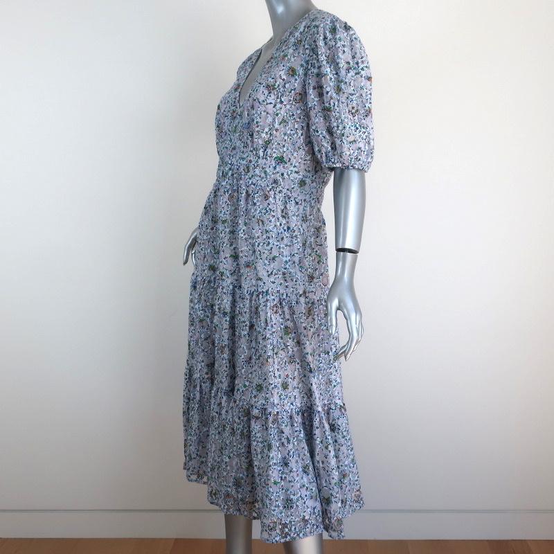Tory Burch Midi Dress Light Blue Floral Print Lace Size 10 Short Sleev –  Celebrity Owned