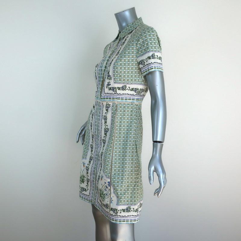 Tory Burch Shirtdress Talia Botanical Print Cotton Size 6 Short Sleeve –  Celebrity Owned