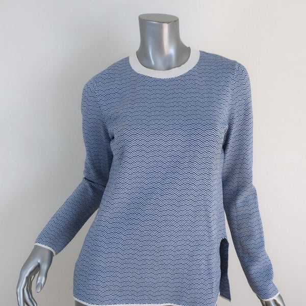 Tory Sport Tory Burch Sweater Blue/White Chevron Knit Pullover Size Me –  Celebrity Owned