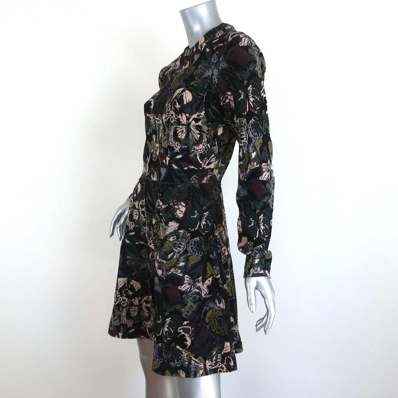 Valentino Dress Butterfly Jacquard Knit Size Medium Long Sleeve