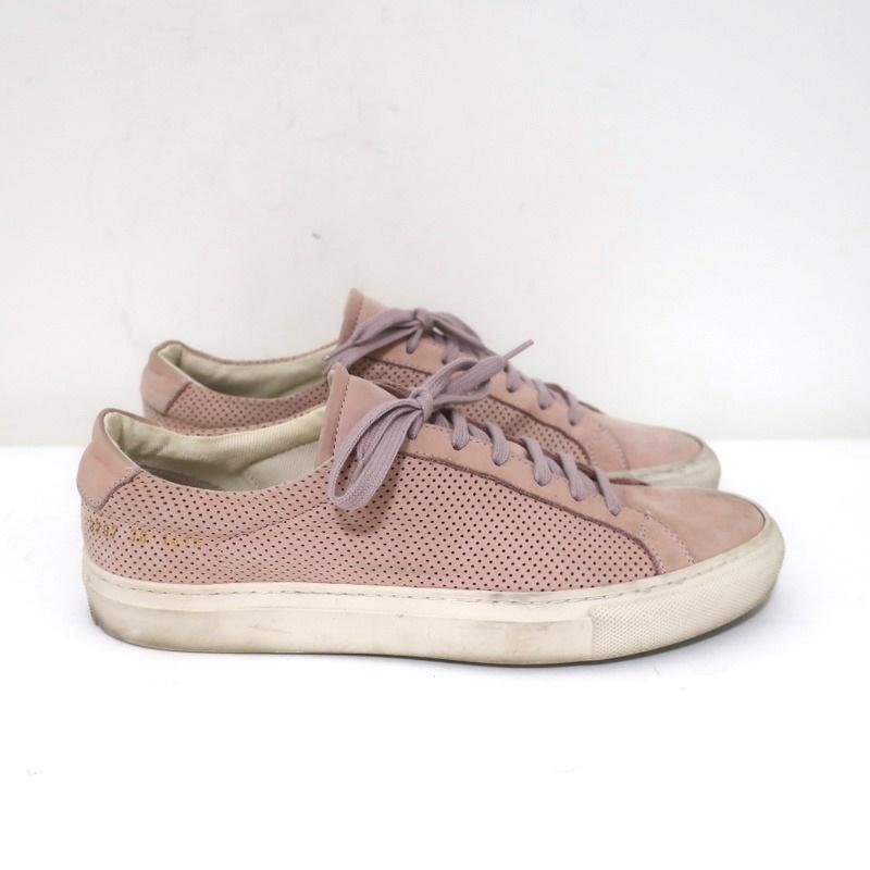 Louis Vuitton Pink Perforated Suede Low Top Sneakers Size 37.5