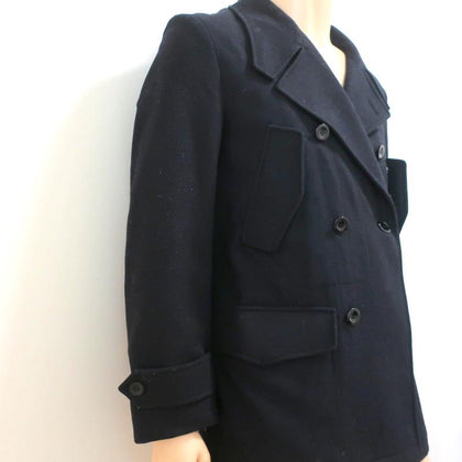 Yves Saint Laurent Peacoat Black Wool Size Medium Double Breasted