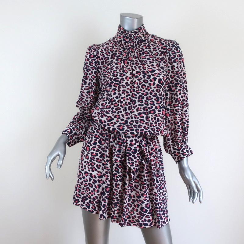 Zadig & Voltaire Dress White/Pink Leopard Print Size Small Celebrity Owned