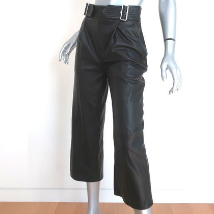 ALC Womens Brown Belted High Rise Capri Wide Leg Pants Size 2