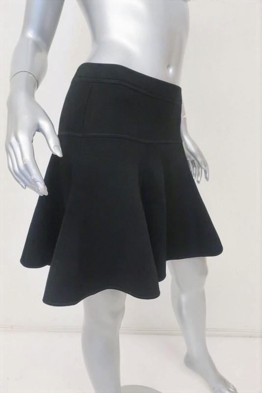 Black Flare Mini Skirt Knit