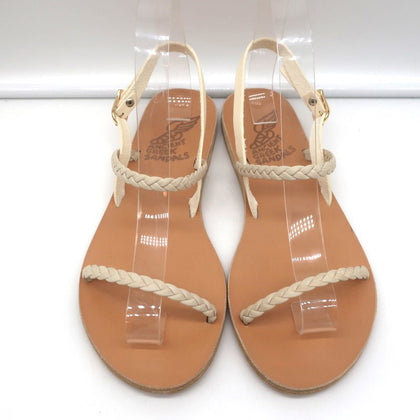 ancient greek sandals irida slingback sandals off white braided leather size 38