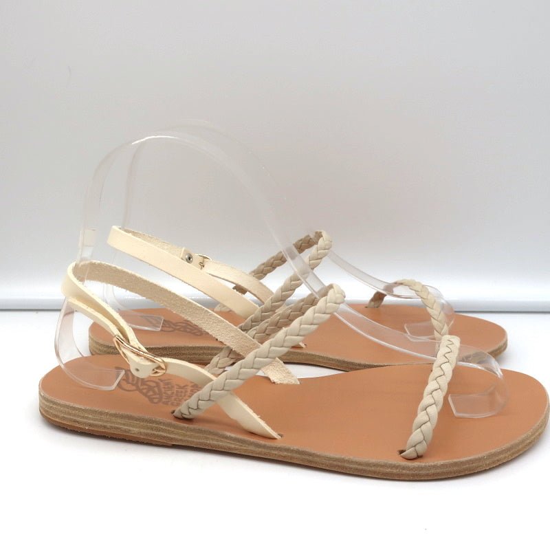 Ancient Greek Sandals Irida Slingback Sandals Off White Braided