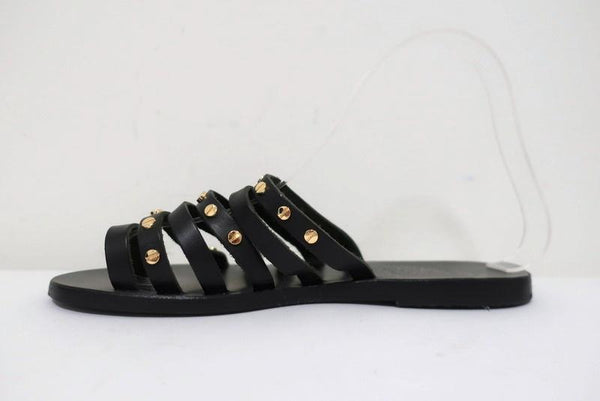 Ancient Greek Sandals Niki Nails Sandals Black Leather Size 36