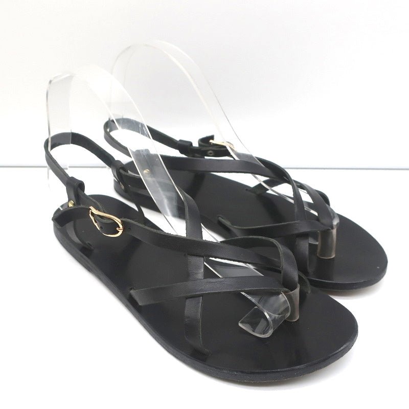 Nicholas Kirkwood Delfi Faux Pearl Slingback Sandals Black Leather Size 37