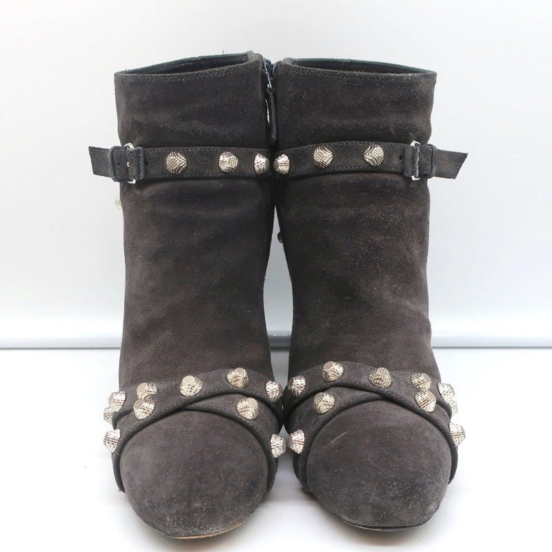 Studded Ankle Boots Dark Gray Suede Size High Heel Boo – Celebrity Owned