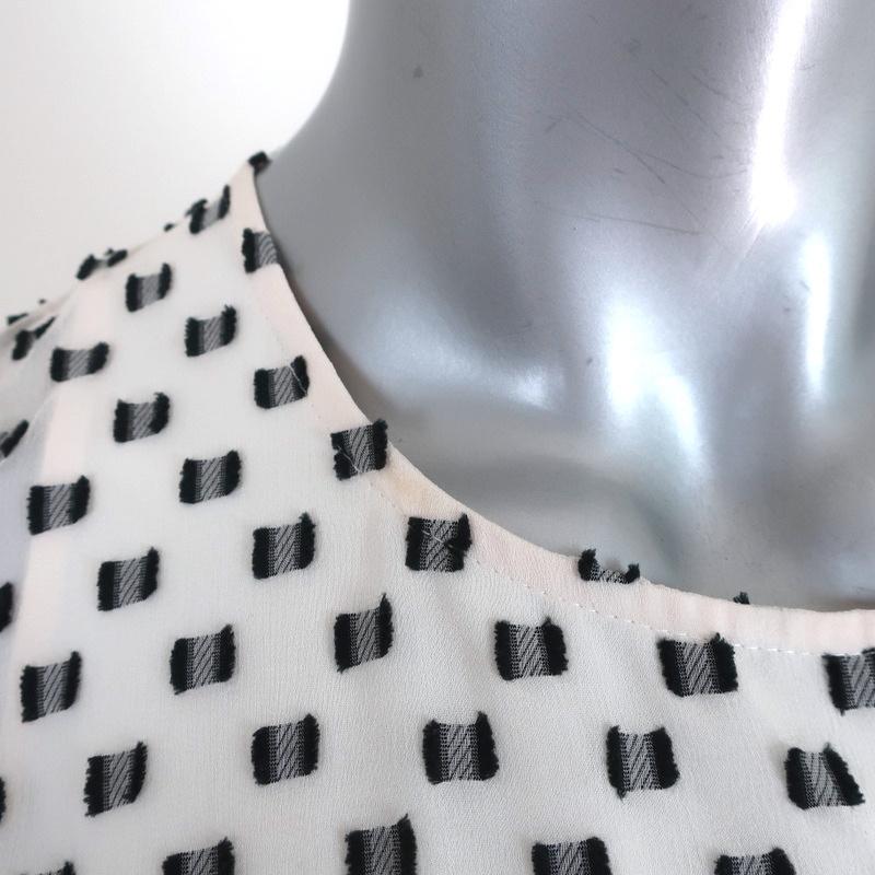 BCBGMAXAZRIA Dress Shelia White Black Dotted Chiffon Size 6