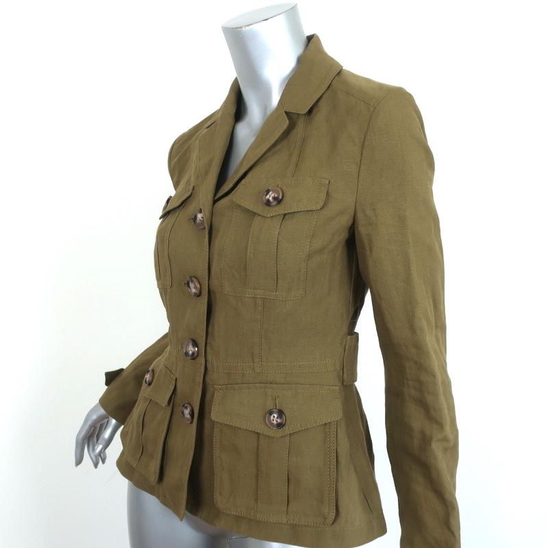 Burberry Brit Military Jacket Symdale Olive Linen Size US 4 – Celebrity  Owned