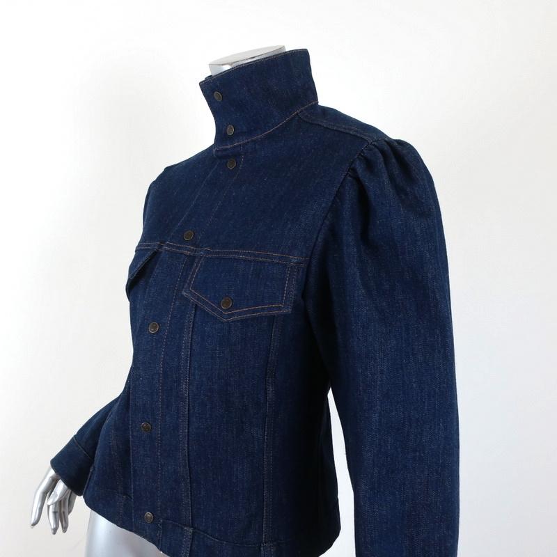 Calvin Klein 205W39NYC Puff Sleeve Denim Shirt Jacket Dark Indigo