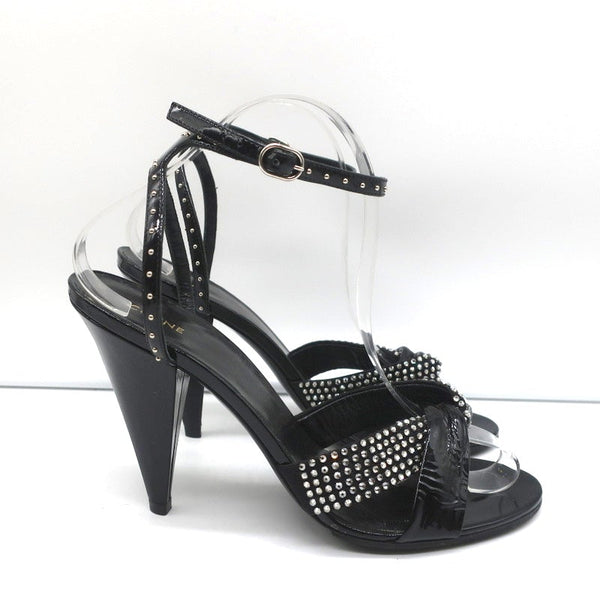 louis vuitton Leather Crystal Embellishments Slingback Sandals