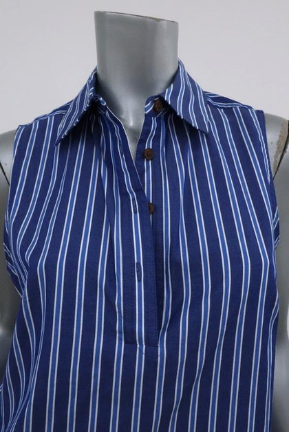 10 Crosby Derek Lam Satina Striped Shirt Dress in Blue
