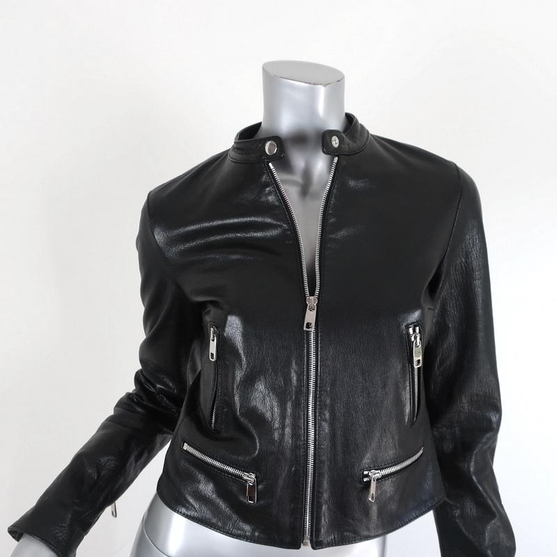 Dolce & Gabbana Leather Moto Jacket Black Size 38 Biker Jacket – Celebrity  Owned