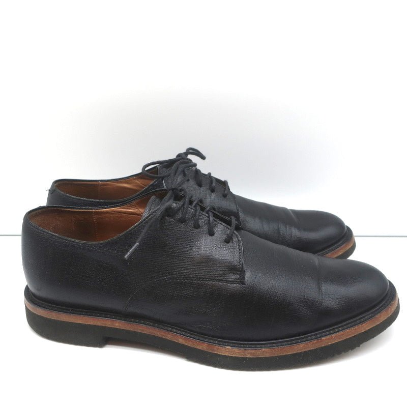 Dries Van Noten Lace-Up Oxfords Black Textured Leather Size 41