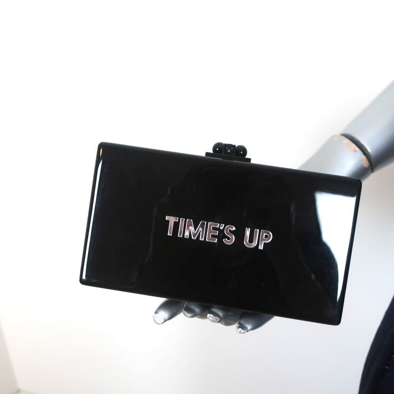 Image of Edie Parker Time's Up Slim Jean Clutch Black Acrylic Mini Evening Bag