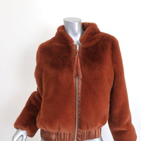 Hockley Saga Furs Fur Jacket Gray Size UK 8 Button-Front Short Coat