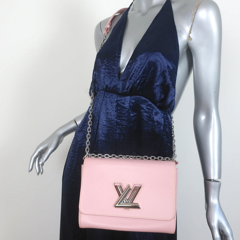 LOUIS VUITTON New Wave PM Quilted Leather Chain Crossbody Bag Rose Blo