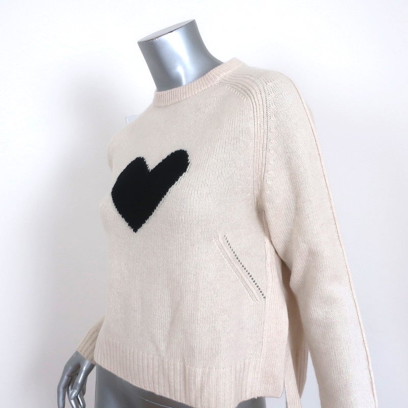 Zadig & Voltaire Lili Heart Cashmere Sweater Cream Size Small Crewneck –  Celebrity Owned