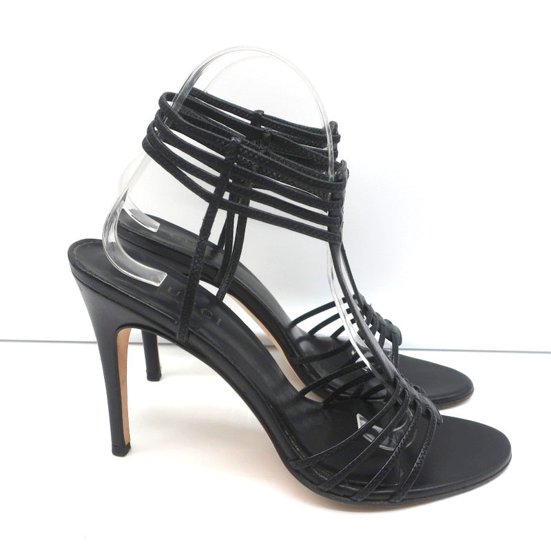 Gucci Tom Ford T-Strap Sandals Black Leather Size 8 Open Toe Heels –  Celebrity Owned