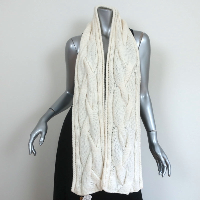 Long Scarf Woven Scarf for Women Gray Scarf Knit Big Cable 