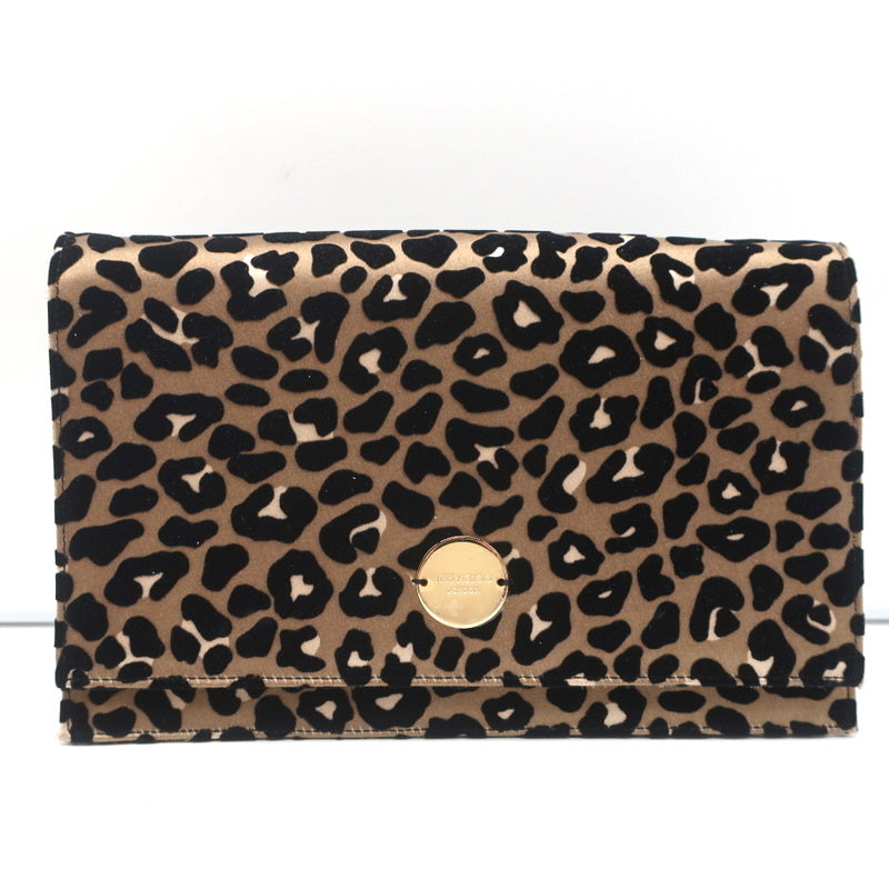 Leopard Print Fold-Over Crossbody/Clutch Bag