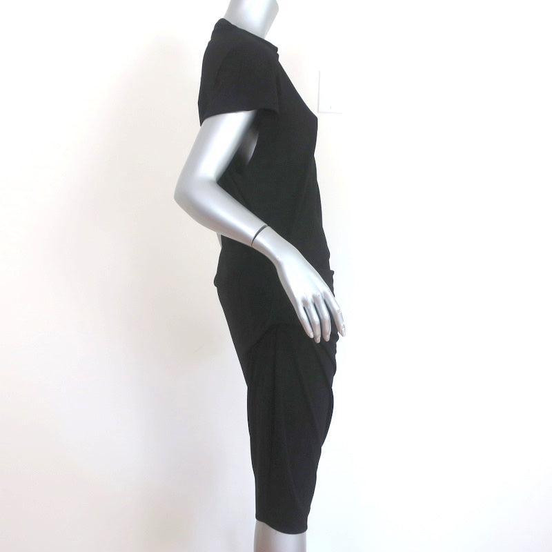 By Malene Birger Dress Natuche Black Draped Stretch Crepe Size