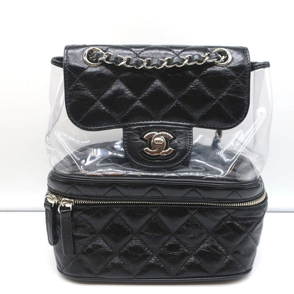 Chanel Aquarium Backpack Black Crumpled Leather & Transparent PVC Smal –  Celebrity Owned