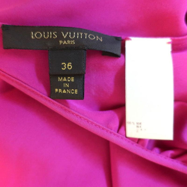 Louis Vuitton Halter Jumpsuit Fuchsia Silk Size 36 Open Back Wide Leg