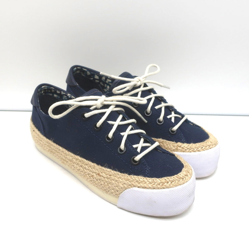 Tory Burch Platform Espadrille Sneakers Navy Canvas Size 5 – Celebrity Owned