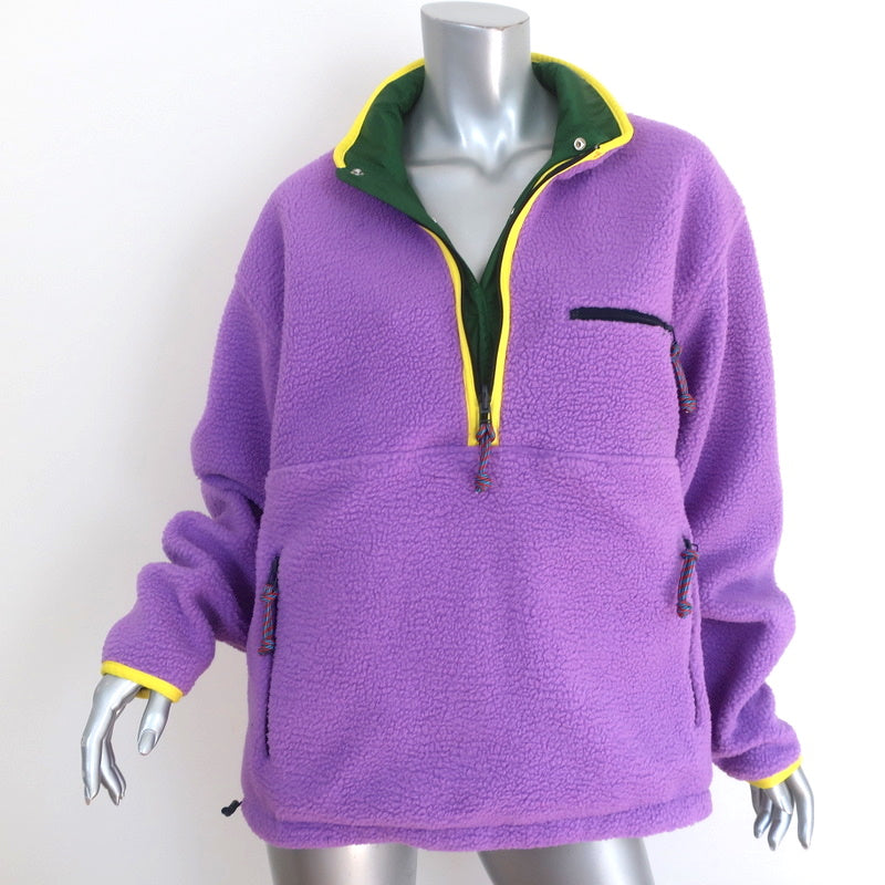 Tory Burch Tory Sport Reversible Sherpa Pullover Jacket Green/Purple S –  Celebrity Owned