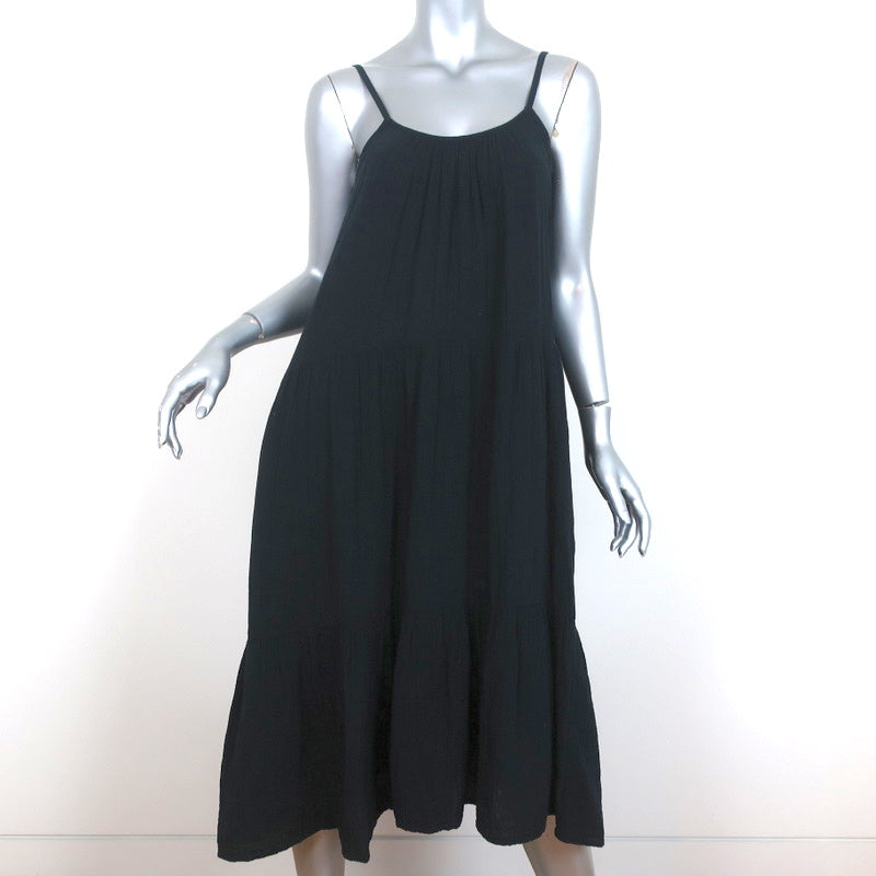 image of Xirena Tiered Maxi Dress Ruby Black Crinkled Gauze Size Extra Small