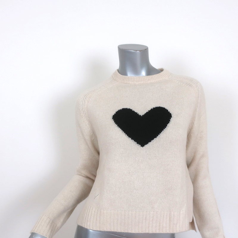 Zadig & Voltaire Lili Heart Cashmere Sweater Cream Size Small Crewneck –  Celebrity Owned