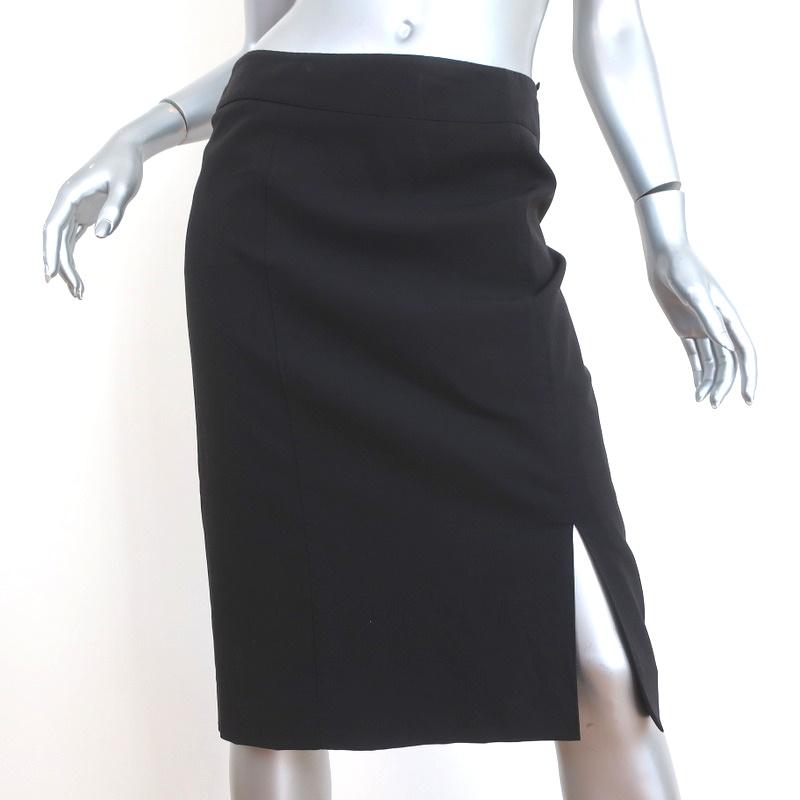 Gucci Tom Ford Pencil Skirt Black Stretch Wool Size 40 – Celebrity Owned