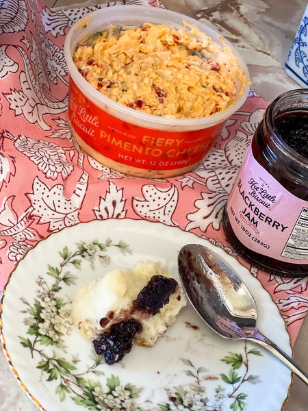 traditional pimento cheese and blackberry jam