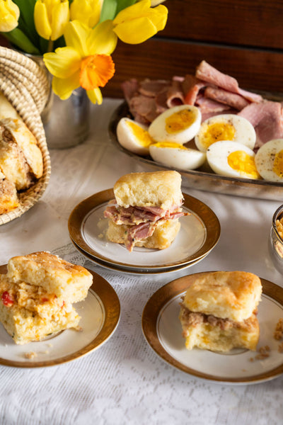 Ham Biscuits with Champagne Mustard