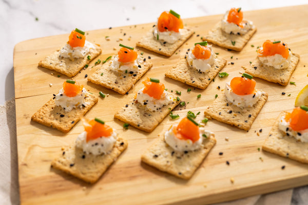 Smoked Salmon Everything Biscuit Cracker