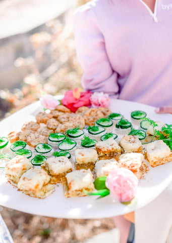 Finger foods on a plate for Easter Sunday