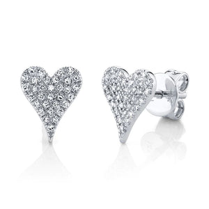 White gold plated heart studs - KC Signatures