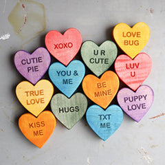 Wooden Candy Hearts