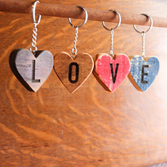 Engraved Heart Keychains